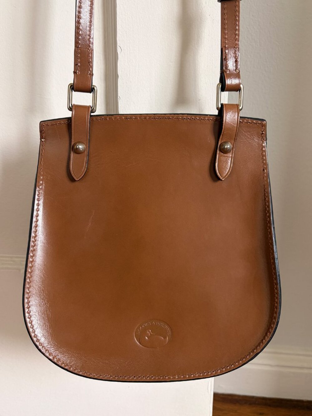 Dooney & Bourke Alto Happy Bag | Tan Leather | Saddle Crossbody - Picture 4 of 8